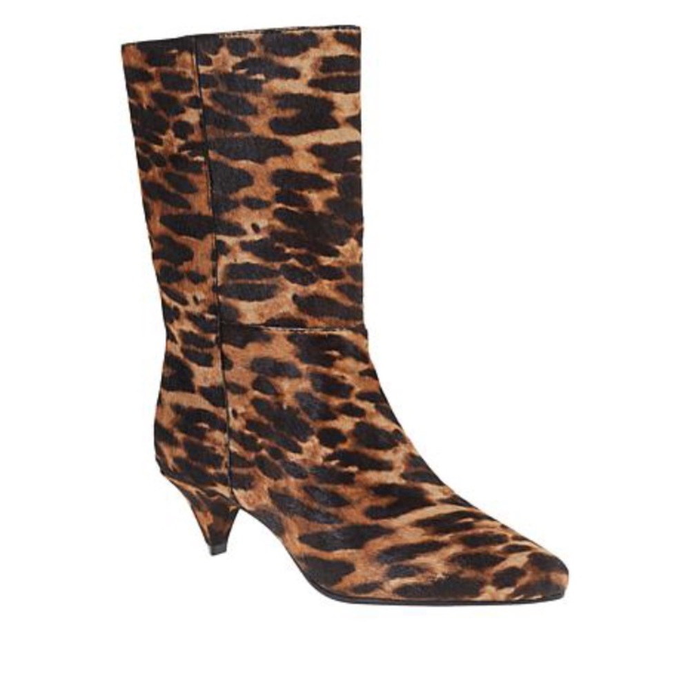 ❤️Vince Camuto Rastel leather slouch leopard boot